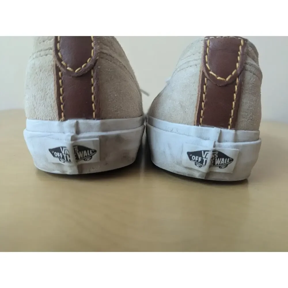 Vans Classic Lace Up Pig Suede Ginger Tan White Sneakers Low-Top Shoes Mens 8